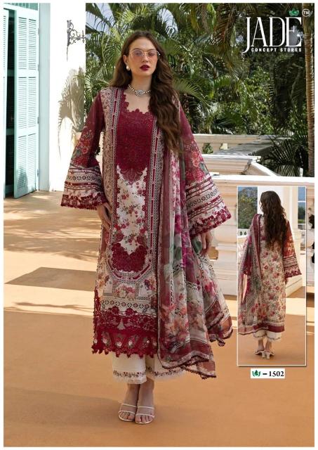 Jade crimson vol-15 karachi wholesale punjabi dress materials  - wholesale export